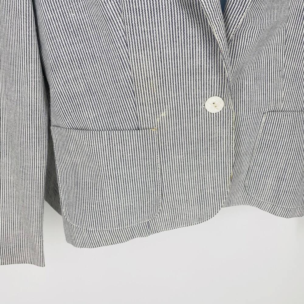 Vintage M Company Fashions Union Made Lady’s Pinstripe Blazer Cotton Size 9 Grey - Picture 4 of 11